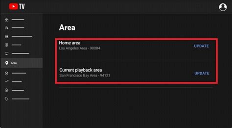 youtube tv not showing location